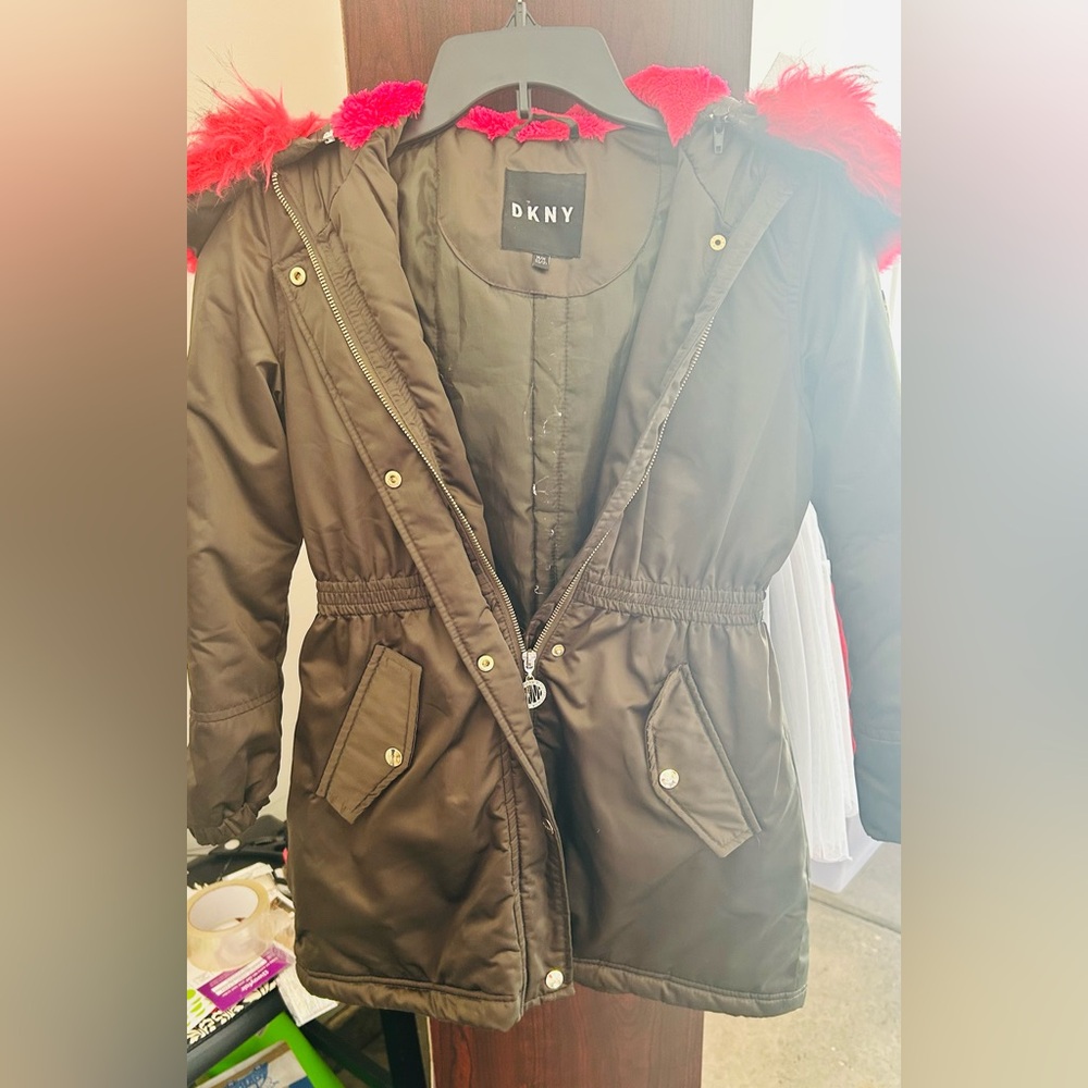 DKNYC Olive Green Jacket with Red Accents